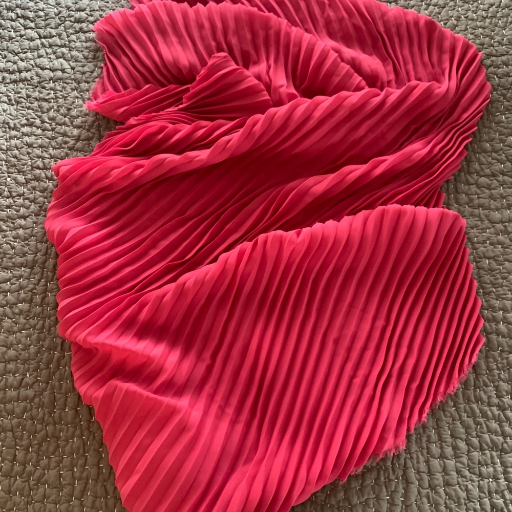 Pleated Georgette Unique Yardage/ Raspberry Pink - image 4